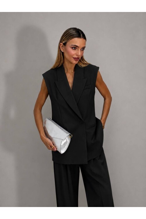 BLAZER VATKALI SIRT DEYALI YELEKLİ TAKIM