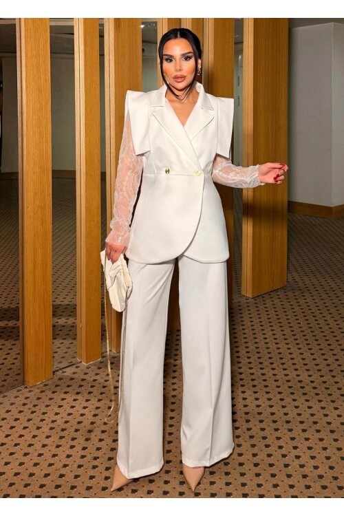 Dantelli Yelek Pantolon Takım