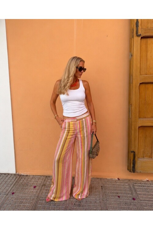 RENKLİ ŞIK SALAŞ PANTALON