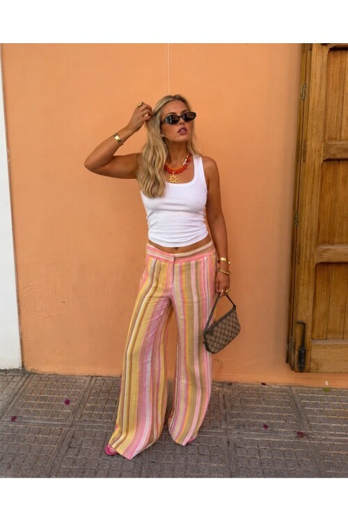 RENKLİ ŞIK SALAŞ PANTALON