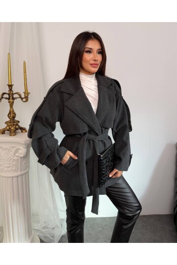 APOLET KUŞAK DETALI KAŞE KABAN