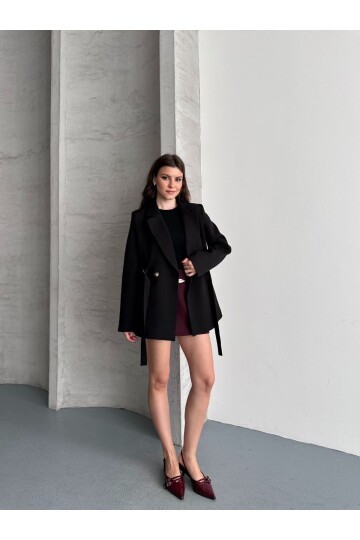 BEL AYARLI KEMERLİ CEKET