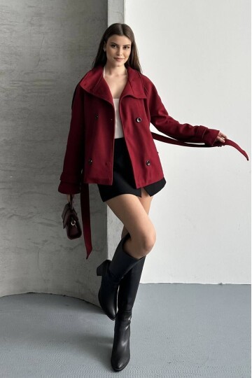 DÜĞMELİ KUŞAKLI KAŞE KISA KABAN