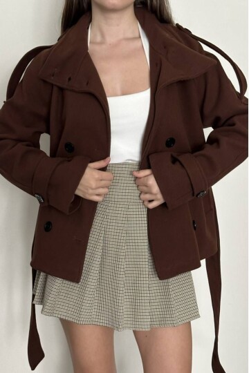 DÜĞMELİ KUŞAKLI KAŞE KISA KABAN