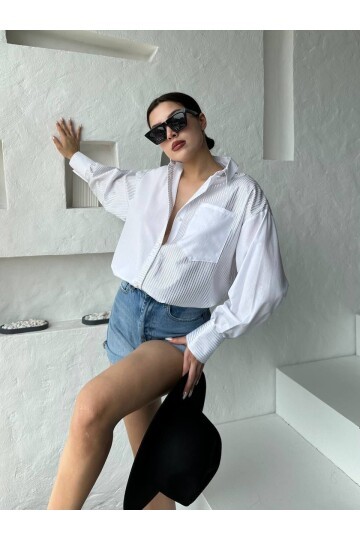 Çizgili Oversize Gömlek