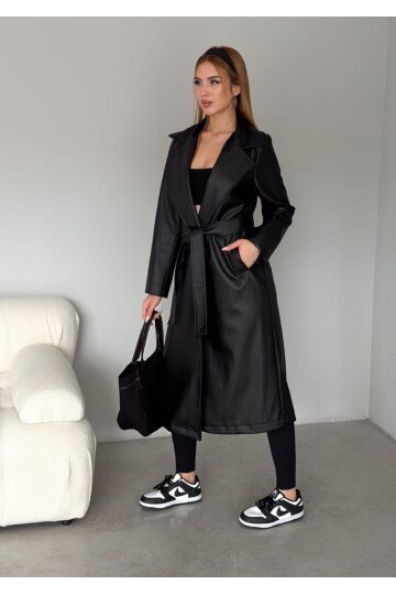 MİDİ BOY DERİ İÇİ ASTARLI TRENÇKOT