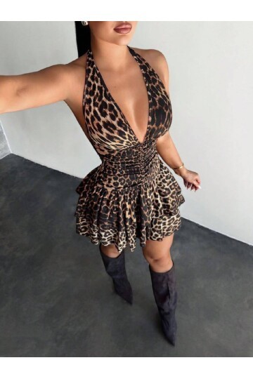 BEL OTURTMALI ASKILI ELBİSE